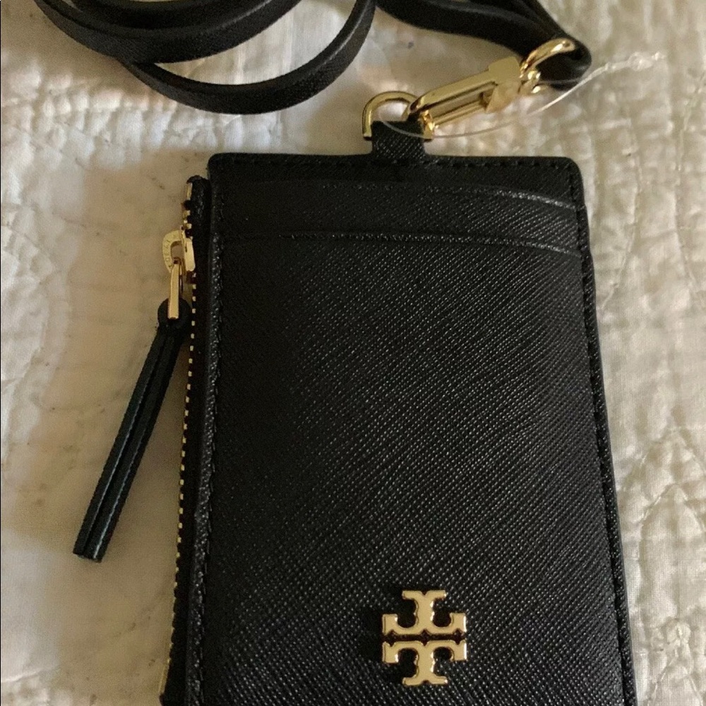 Tory Burch Lanyard Robinson ID Card Holder Keys
